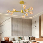 Lustre Sputnik moderne en forme de globe doré pour salon