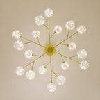 Lustre Sputnik moderne en forme de globe doré pour salon