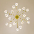 Lustre Sputnik moderne en forme de globe doré pour salon