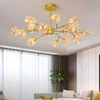 Lustre Sputnik moderne en forme de globe doré pour salon