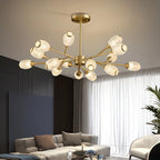 Lustre Sputnik en laiton, globe, style moderne du milieu du siècle