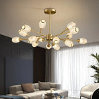 Lustre Sputnik en laiton, globe, style moderne du milieu du siècle