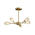 Lustre Sputnik en laiton, globe, style moderne du milieu du siècle