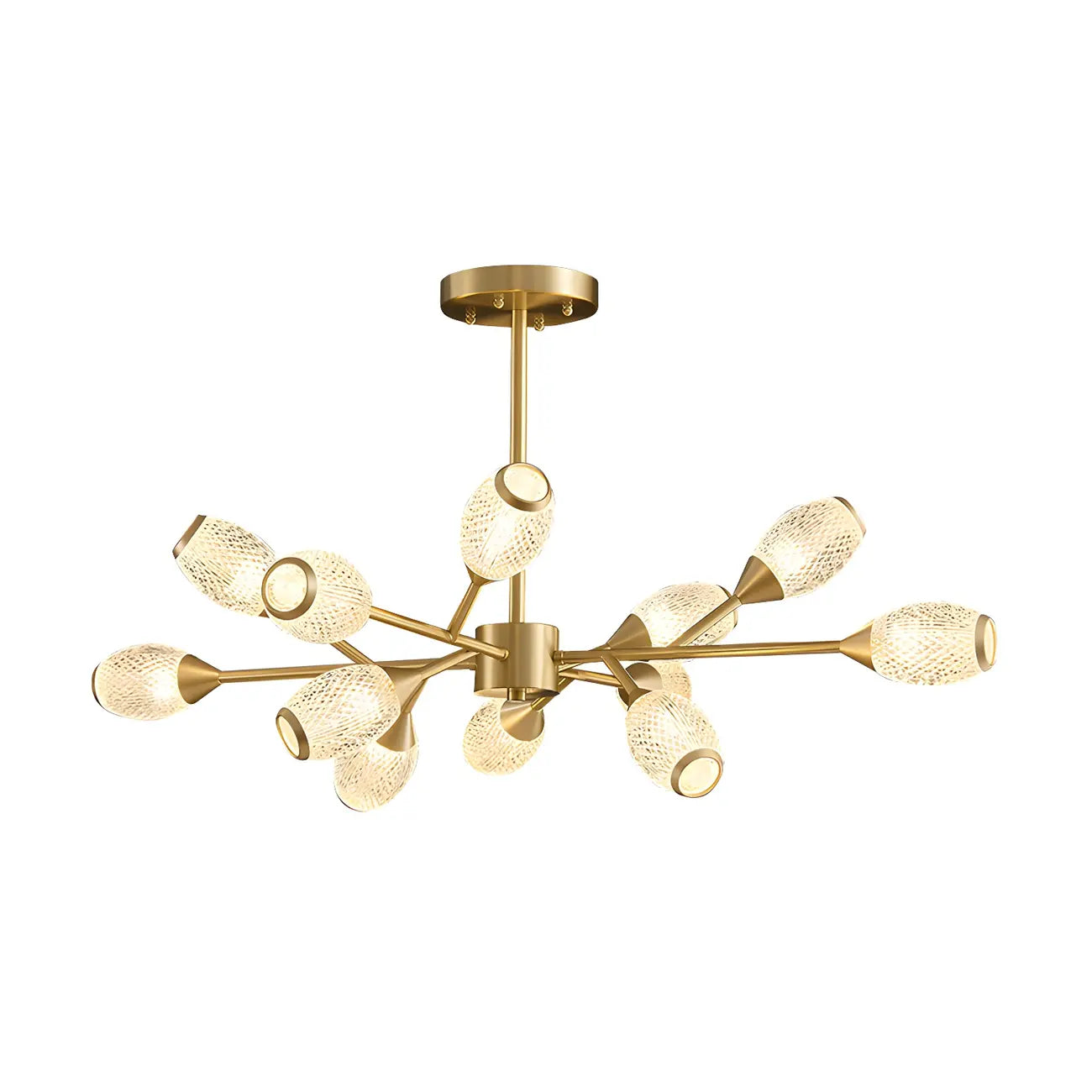 Lustre Sputnik en laiton, globe, style moderne du milieu du siècle