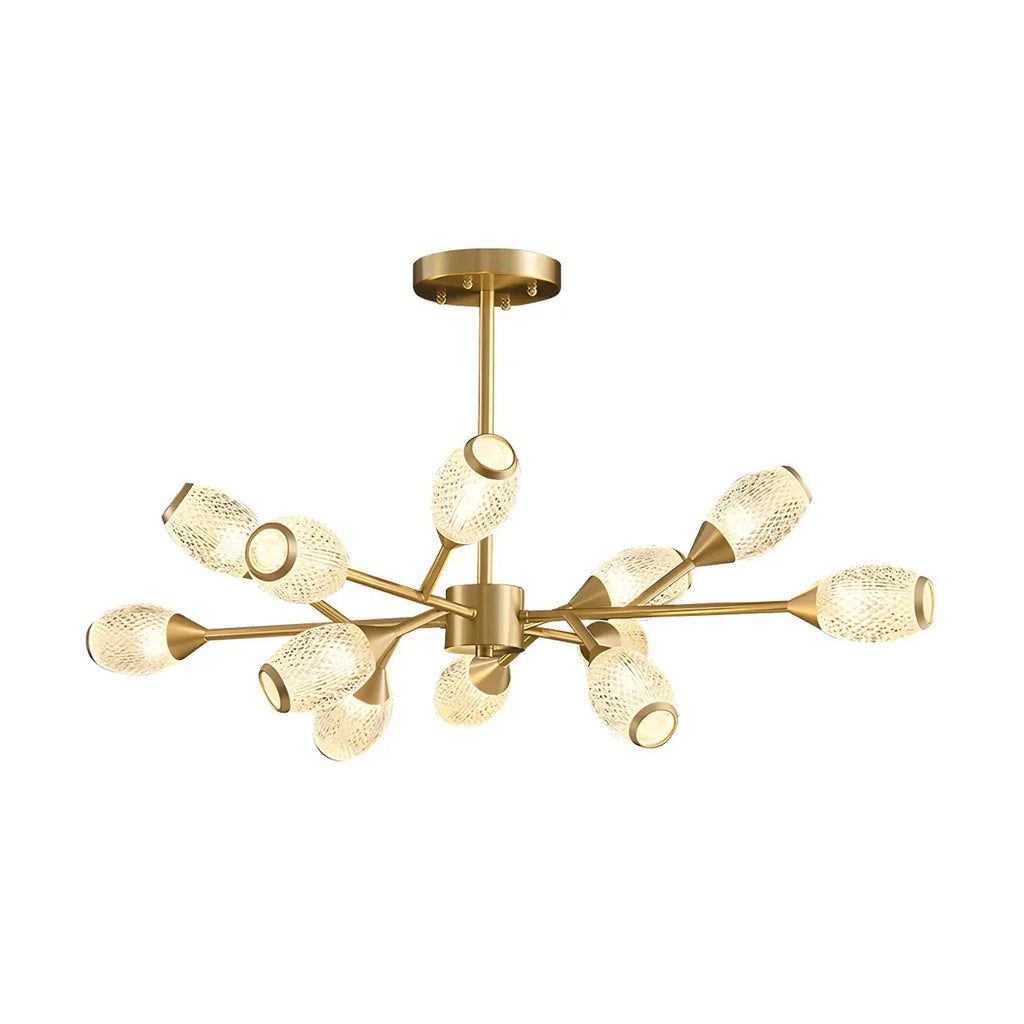 Lustre Sputnik en laiton, globe, style moderne du milieu du siècle