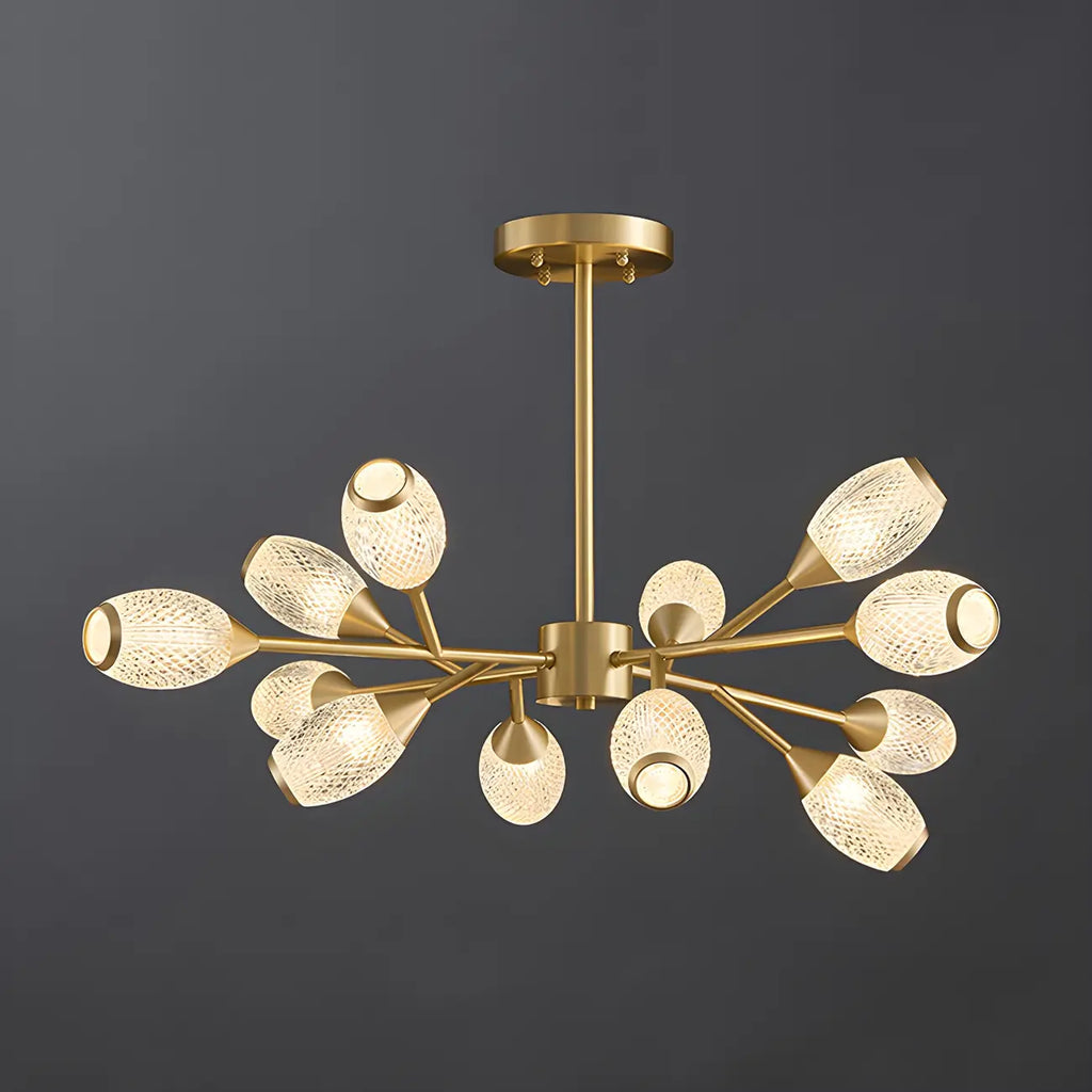 Lustre Sputnik en laiton, globe, style moderne du milieu du siècle