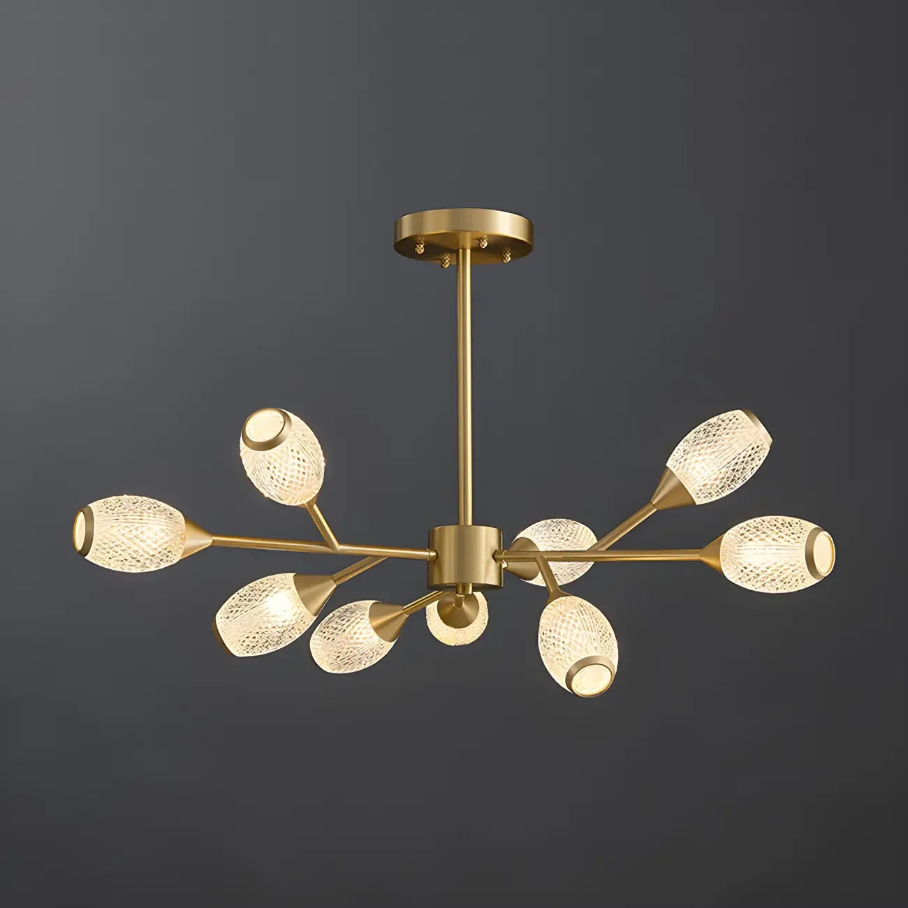 Lustre Sputnik en laiton, globe, style moderne du milieu du siècle