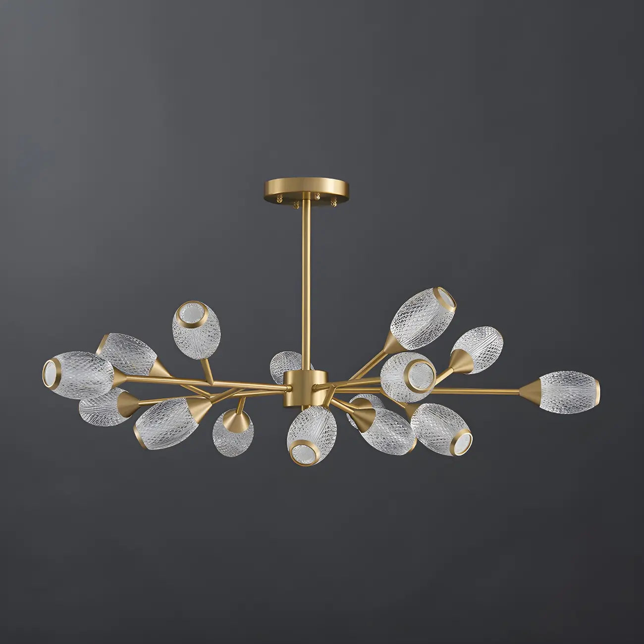 Lustre Sputnik en laiton, globe, style moderne du milieu du siècle