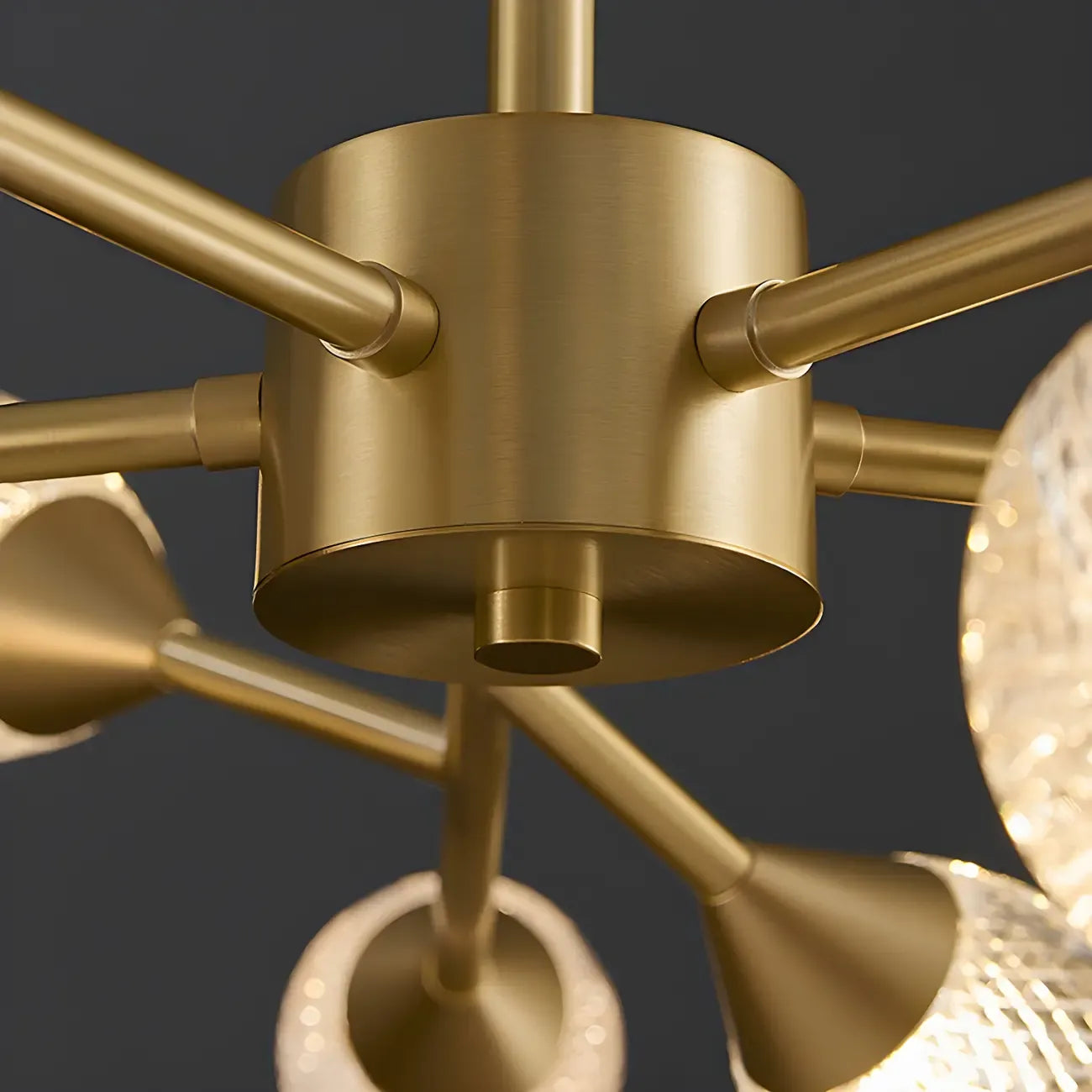 Lustre Sputnik en laiton, globe, style moderne du milieu du siècle
