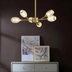 Lustre Sputnik en laiton, globe, style moderne du milieu du siècle