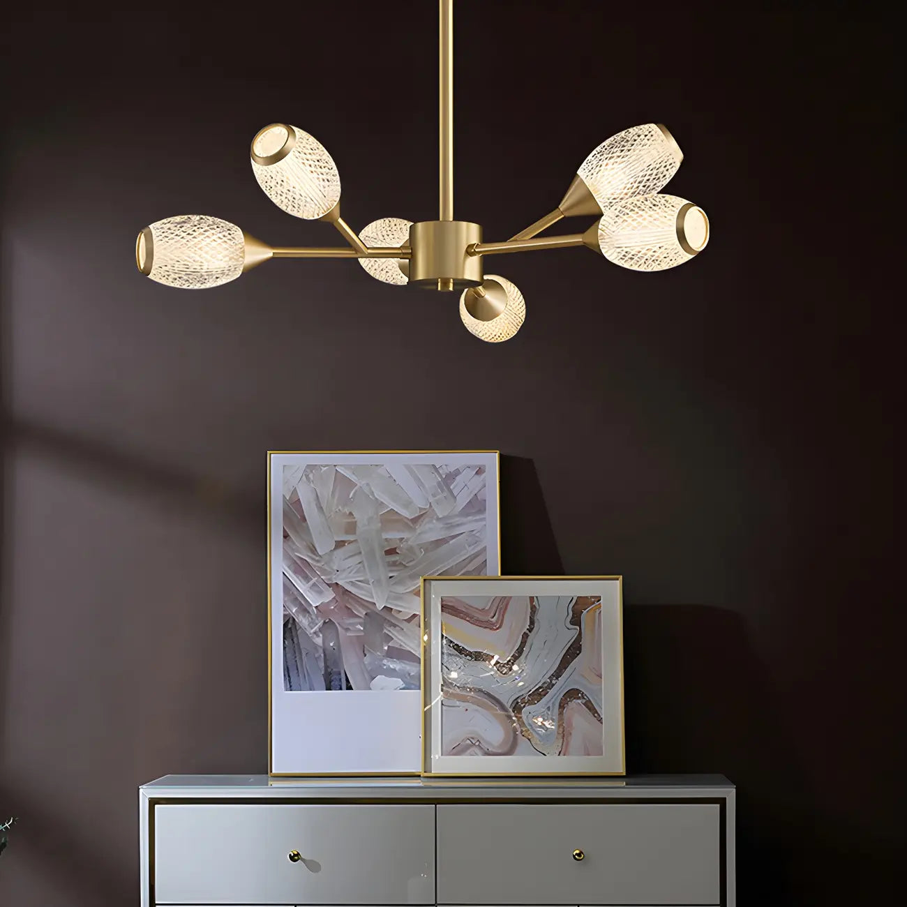 Lustre Sputnik en laiton, globe, style moderne du milieu du siècle