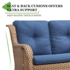 Gymojoy Canapé d'extérieur deux places en rotin Wicker Sofa Set
