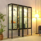 Vitrine élégante à cadre en métal noir et verre