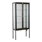 Vitrine élégante à cadre en métal noir et verre
