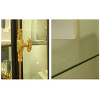 Vitrine élégante à cadre en métal noir et verre