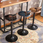 Tabourets de bar ronds en cuir de style industriel, réglables