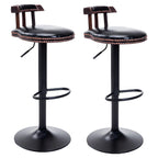 Tabourets de bar ronds en cuir de style industriel, réglables