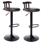 Tabourets de bar ronds en cuir de style industriel, réglables