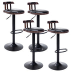 Tabourets de bar ronds en cuir de style industriel, réglables
