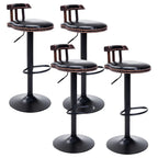 Tabourets de bar ronds en cuir de style industriel, réglables