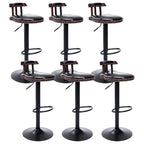 Tabourets de bar ronds en cuir de style industriel, réglables