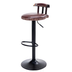 Tabourets de bar ronds en cuir de style industriel, réglables