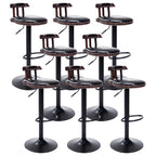 Tabourets de bar ronds en cuir de style industriel, réglables