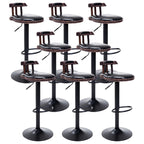 Tabourets de bar ronds en cuir de style industriel, réglables