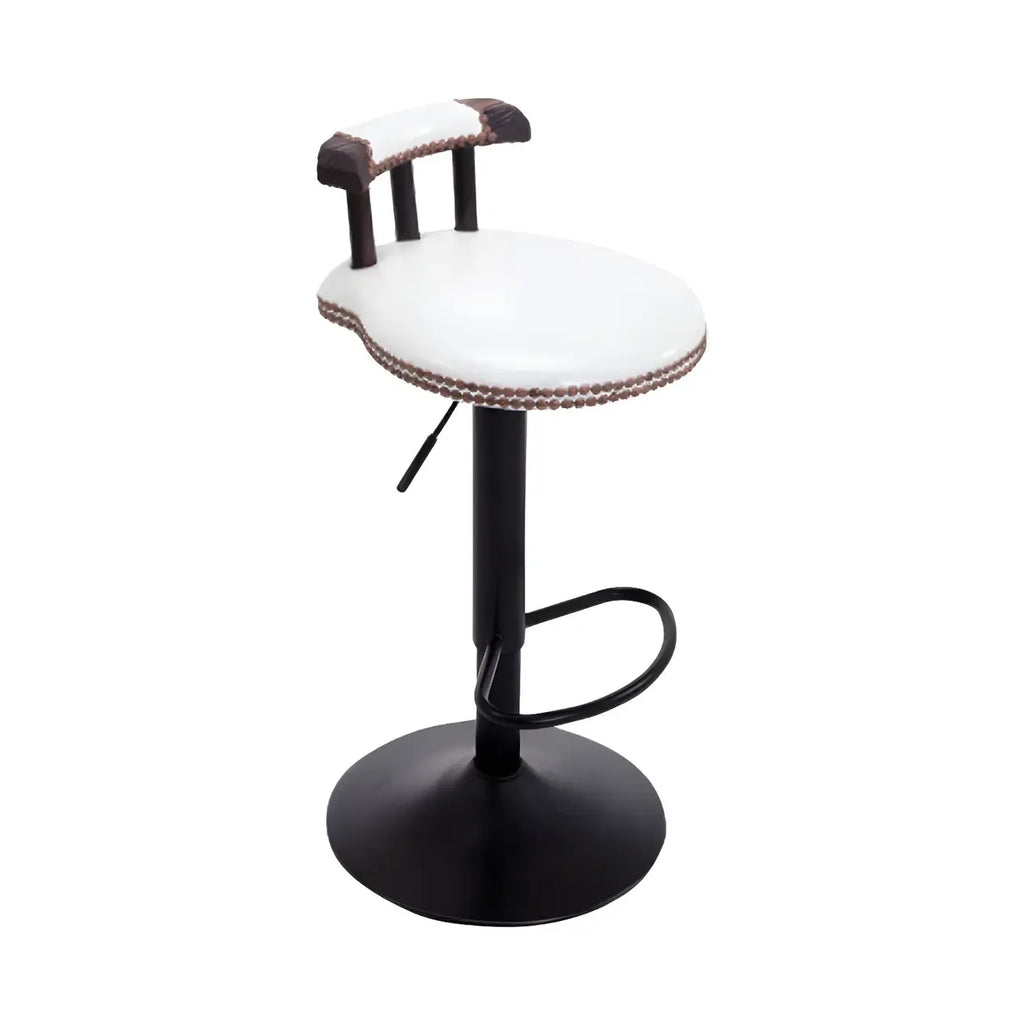 Tabourets de bar ronds en cuir de style industriel, réglables