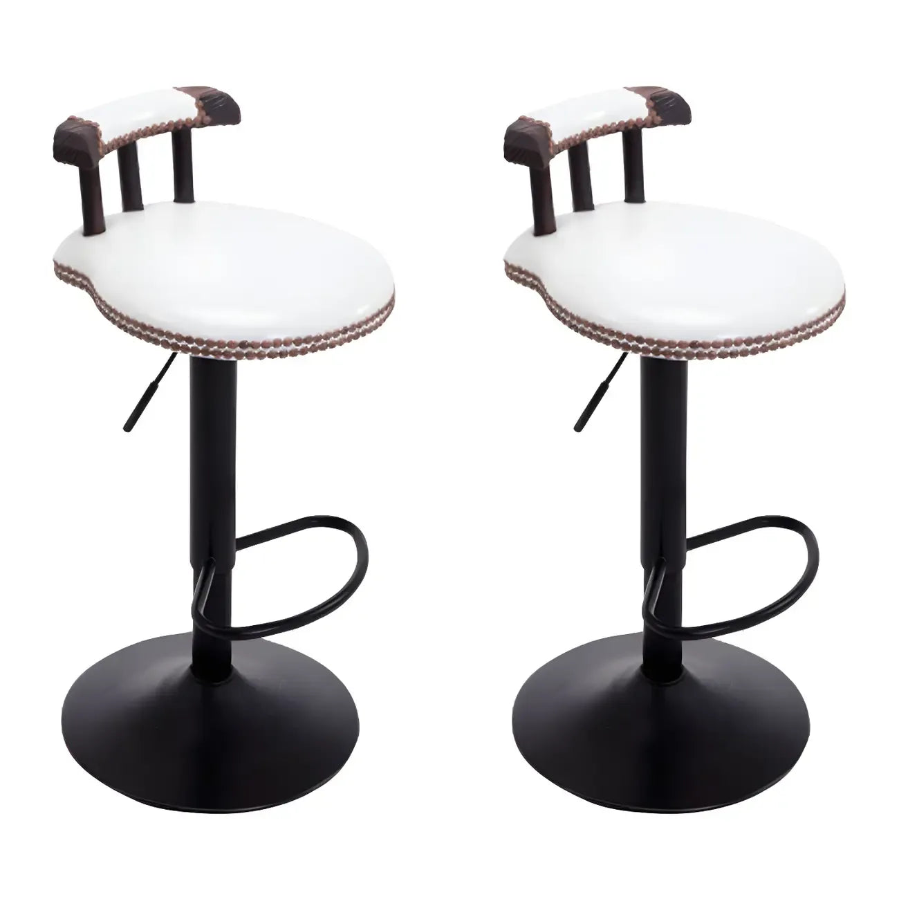 Tabourets de bar ronds en cuir de style industriel, réglables