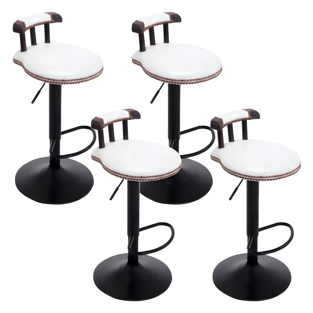 Tabourets de bar ronds en cuir de style industriel, réglables