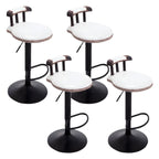Tabourets de bar ronds en cuir de style industriel, réglables
