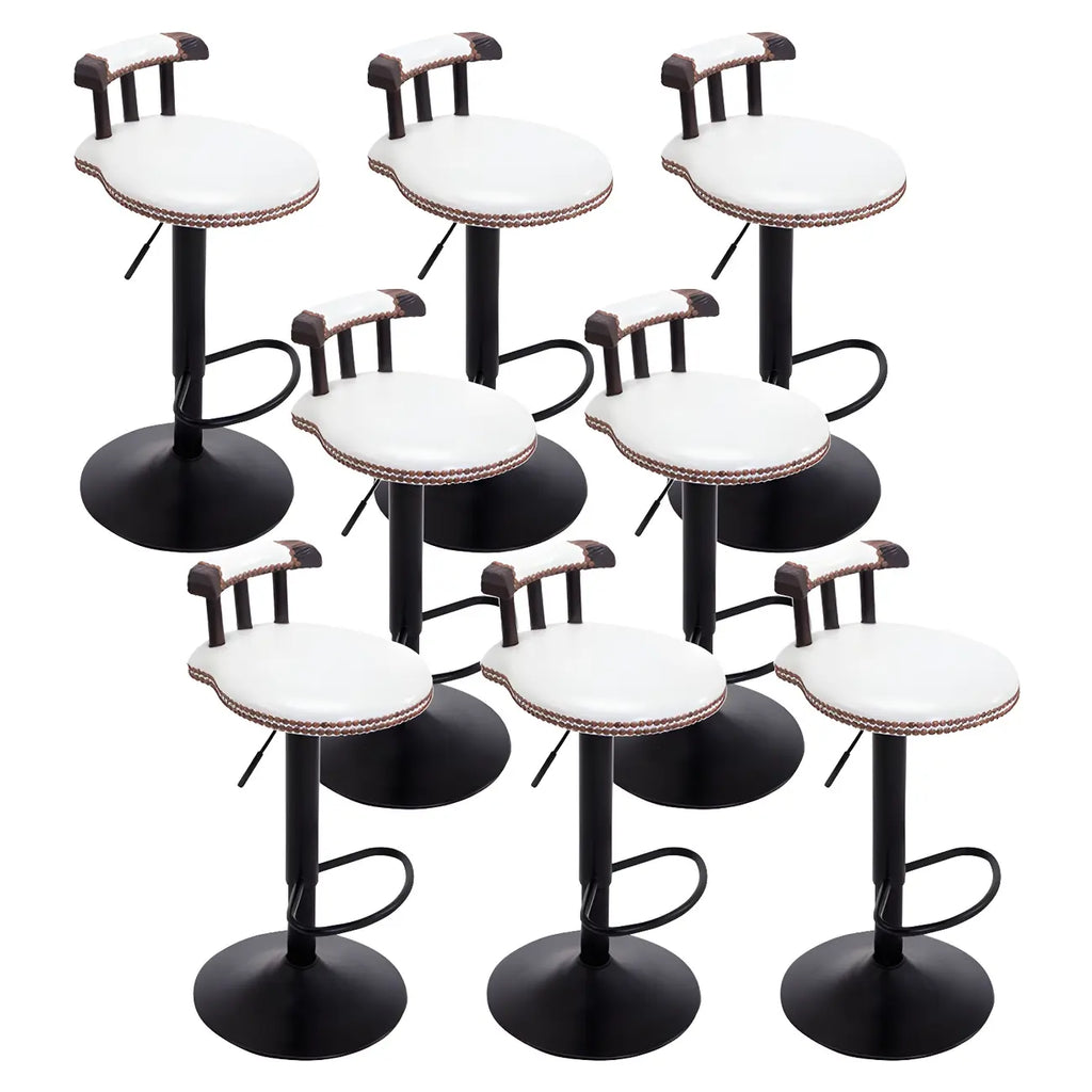 Tabourets de bar ronds en cuir de style industriel, réglables