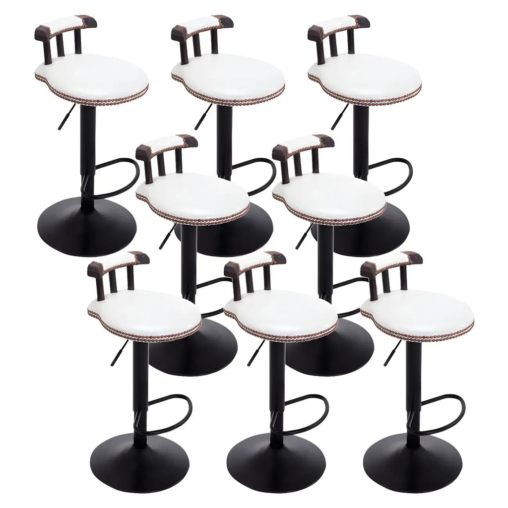 Tabourets de bar ronds en cuir de style industriel, réglables