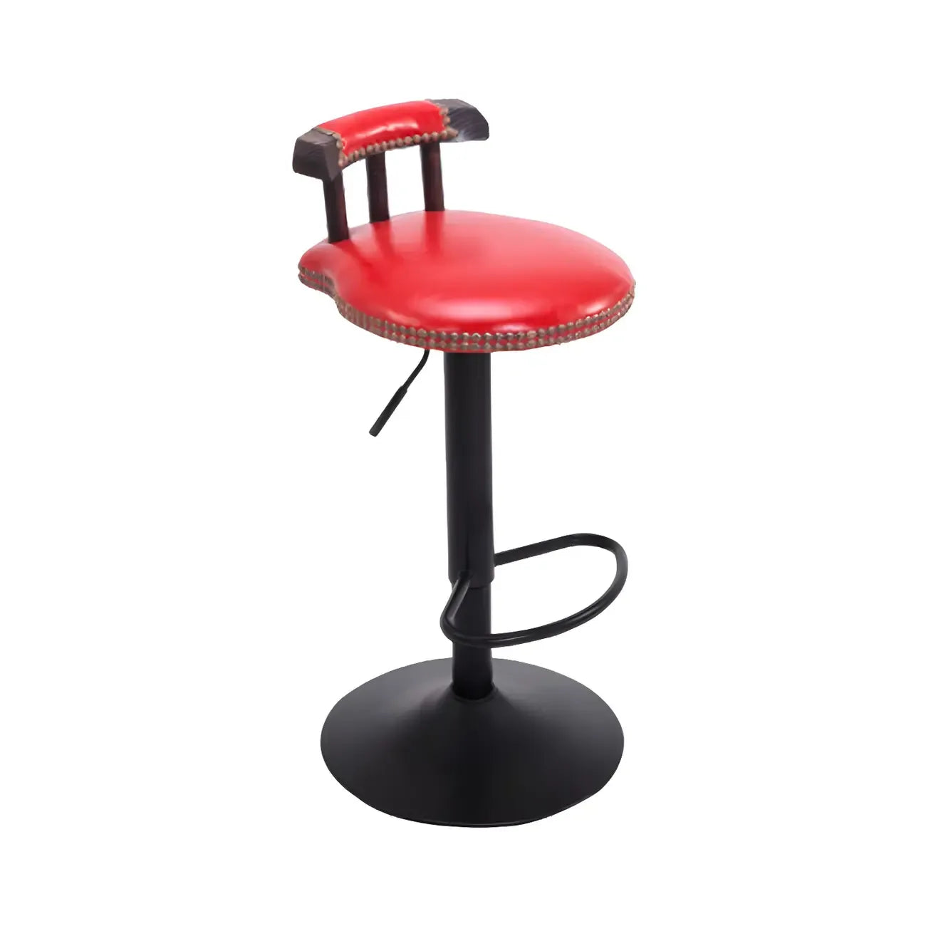 Tabourets de bar ronds en cuir de style industriel, réglables