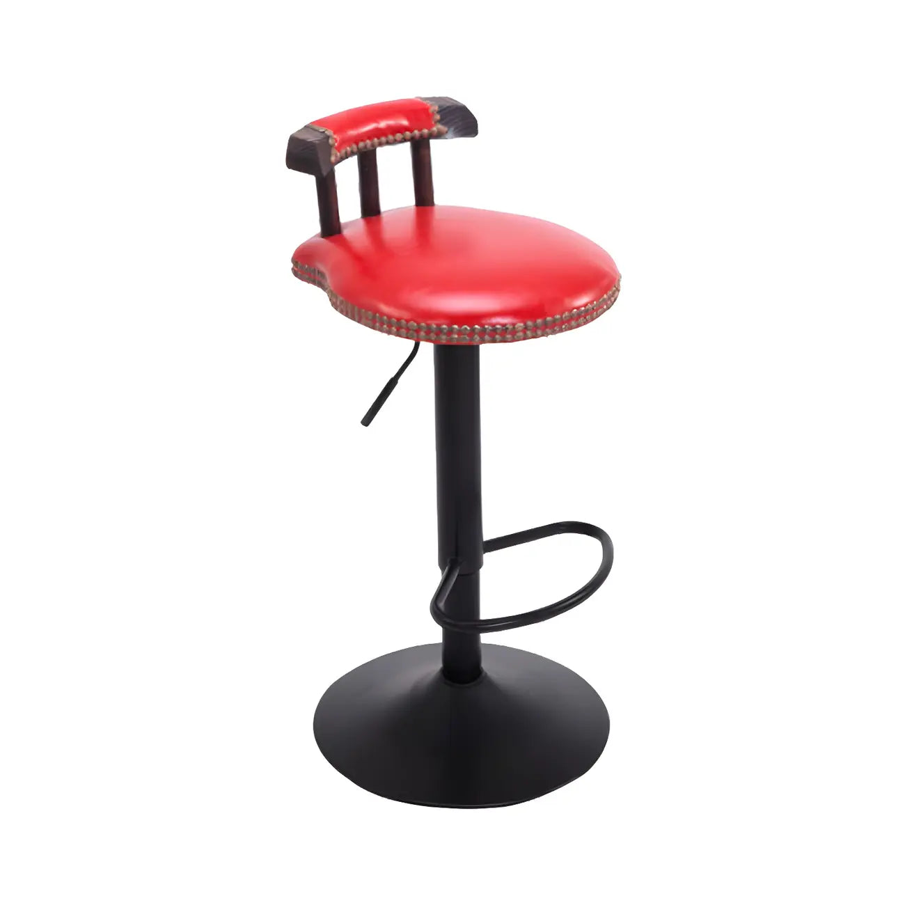 Tabourets de bar ronds en cuir de style industriel, réglables