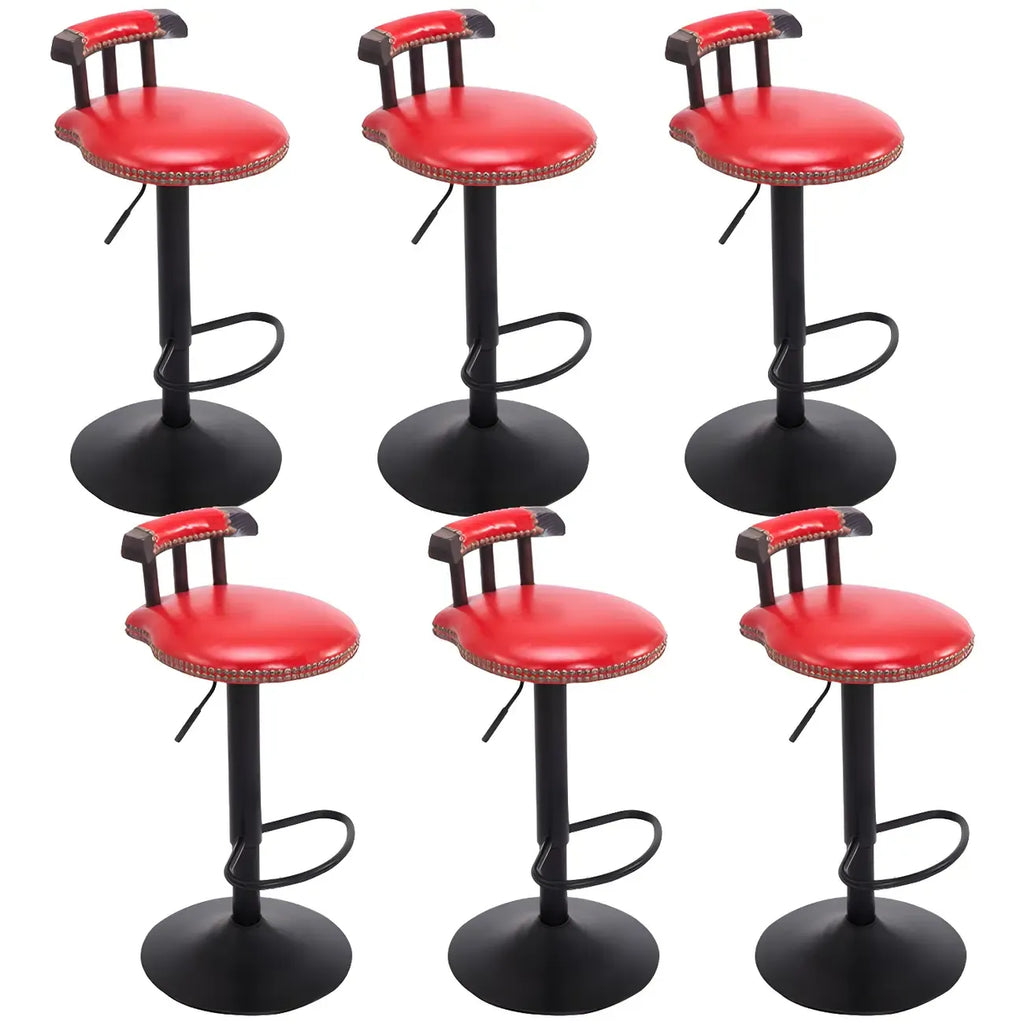 Tabourets de bar ronds en cuir de style industriel, réglables
