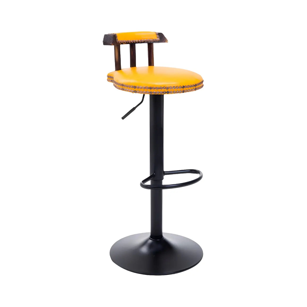 Tabourets de bar ronds en cuir de style industriel, réglables