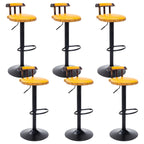 Tabourets de bar ronds en cuir de style industriel, réglables