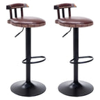 Tabourets de bar ronds en cuir de style industriel, réglables