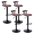 Tabourets de bar ronds en cuir de style industriel, réglables