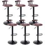Tabourets de bar ronds en cuir de style industriel, réglables