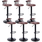 Tabourets de bar ronds en cuir de style industriel, réglables