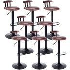 Tabourets de bar ronds en cuir de style industriel, réglables