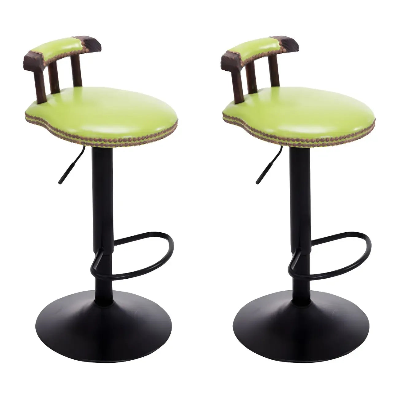 Tabourets de bar ronds en cuir de style industriel, réglables