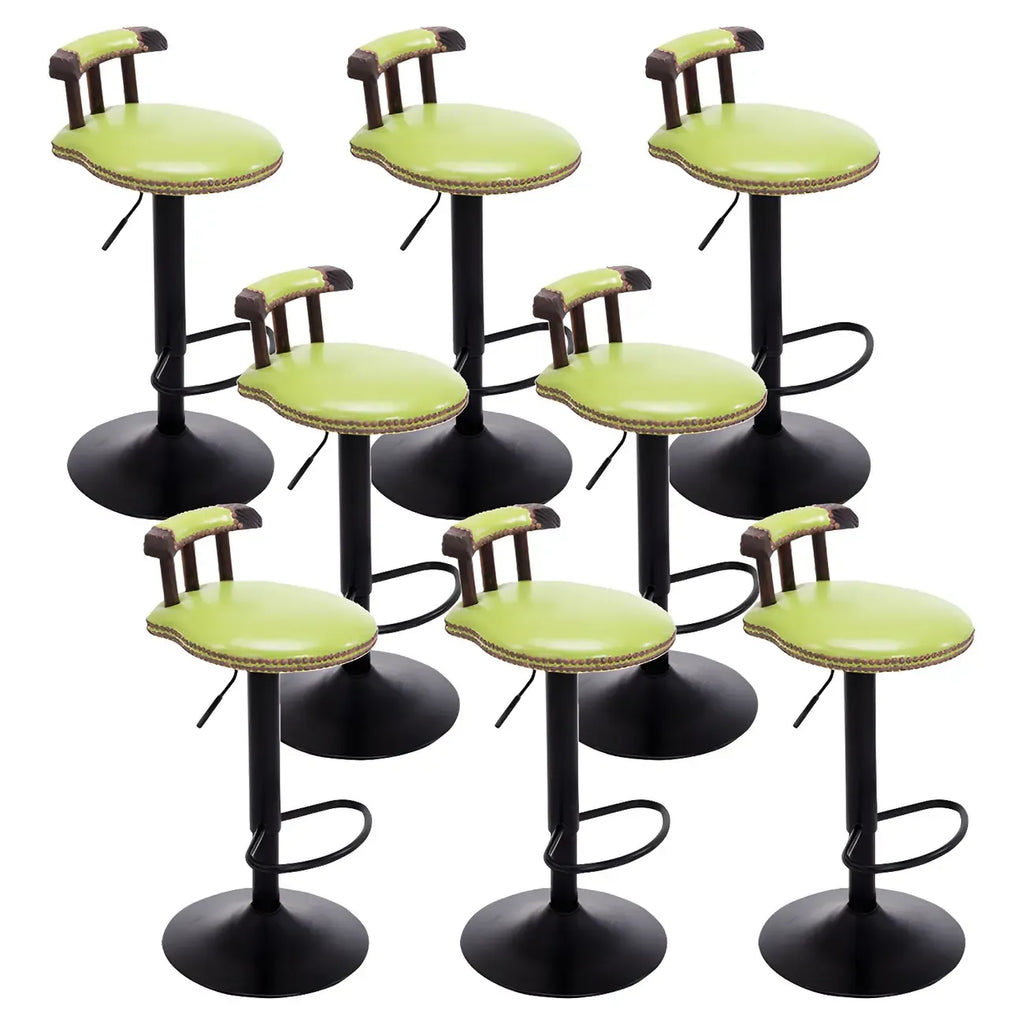 Tabourets de bar ronds en cuir de style industriel, réglables