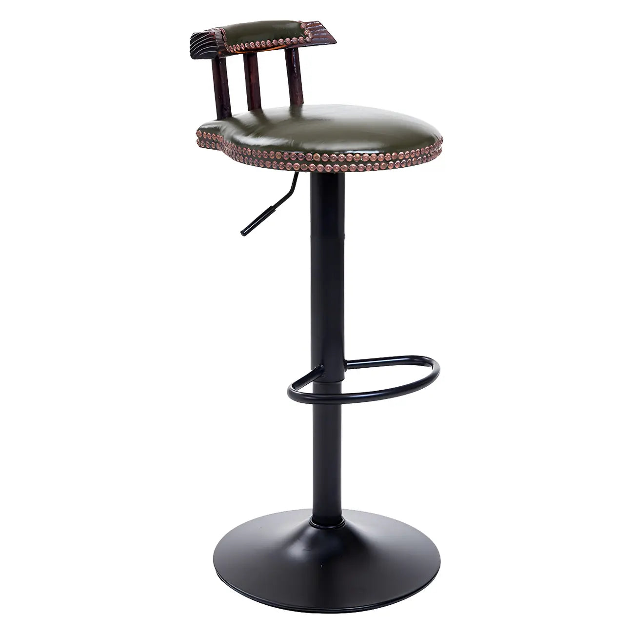 Tabourets de bar ronds en cuir de style industriel, réglables