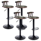 Tabourets de bar ronds en cuir de style industriel, réglables