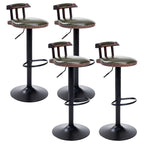 Tabourets de bar ronds en cuir de style industriel, réglables
