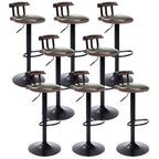 Tabourets de bar ronds en cuir de style industriel, réglables